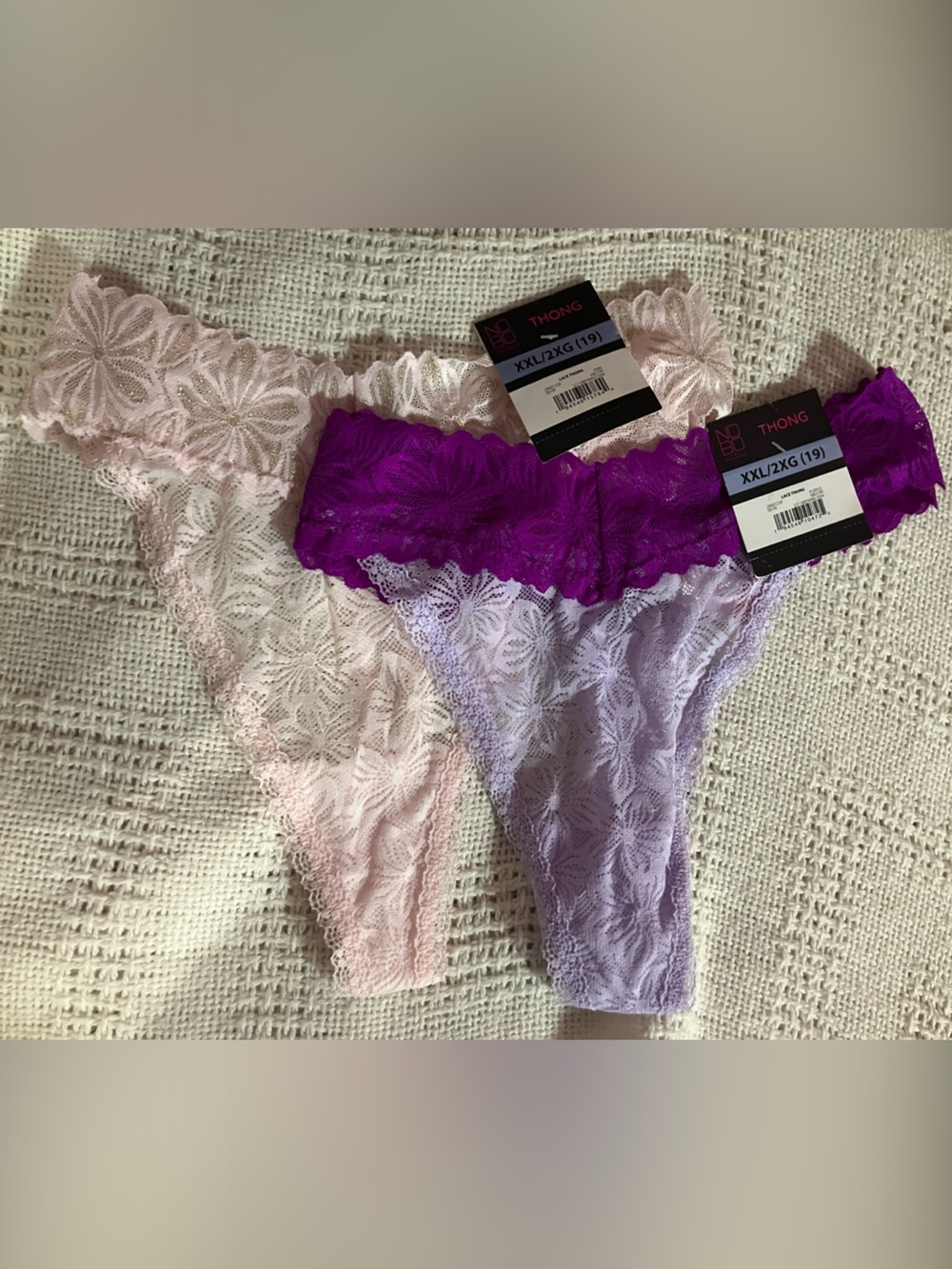 2 Pair No Boundaries Lace Thong Style Panties